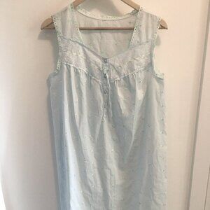 Marks and Spencer Light Blue Embroidered Nightgown Size Medium